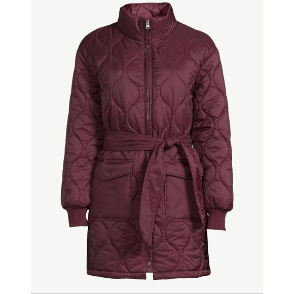 Time and Tru Jackets & Blazers - Time and Tru burgundy onion quilted puffer barn jacket size M 8/10
